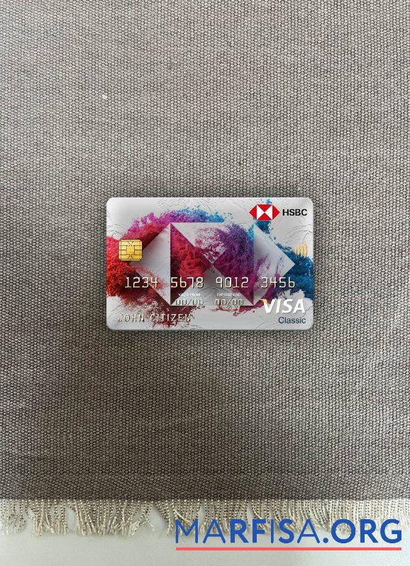 Blank Luxembourg HSBC bank visa classic card photolook front example